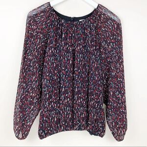 Joie Blouse Women’s Size Small Briseis Silk Top Sheer Blouson Sleeves Dressy